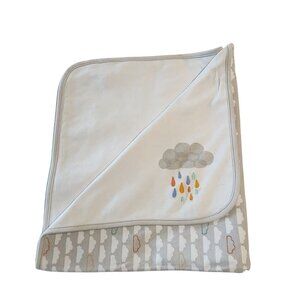 Gymboree baby blanket clouds rain boy girl cotton reversible